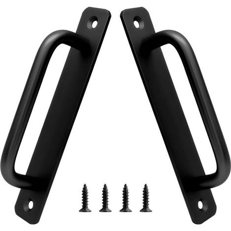 Poignées porte coulissante alliage alu noir, lot 2 entraxe 128 mm, longueur 15 cm, pour cuisine, armoire, salle bain (1/4)