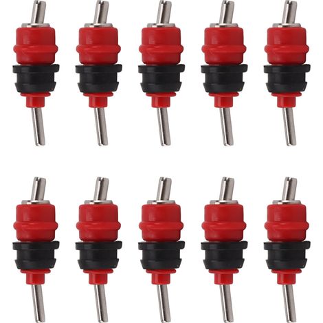 10 pièces Buse d'abreuvoir automatique à bille rouge pour volailles, 360 degrés pour poules et canards (1/5)