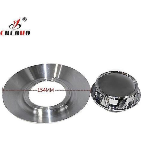 1 pièce - Cache-moyeu central de roue en aluminium avec logo et emblème de voiture (trois tailles disponibles) pour Mercedes-Benz, couleur argent. (1/5)