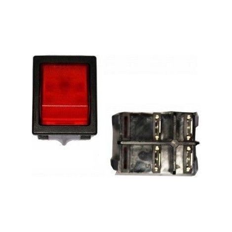 Interruttore luminoso rosso da incasso 4 Pin