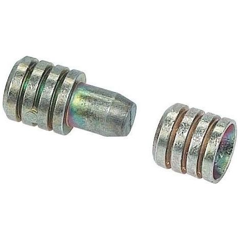 Tourillon et douille zamac - Décor : Zingué blanc - Diamètre : 10 mm - (1/3)