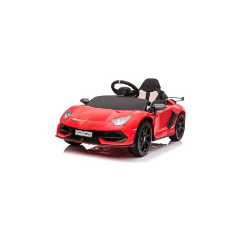 GARVEE Lamborghini Kinderauto Elektroauto 12V, Kinder Elektroauto mit Fernbedienung, LED Scheinwerfer, Musik, Federung, 2 Fahrmodi, Geschenk für Jungen Mädchen 3-8 Jahre, Rot