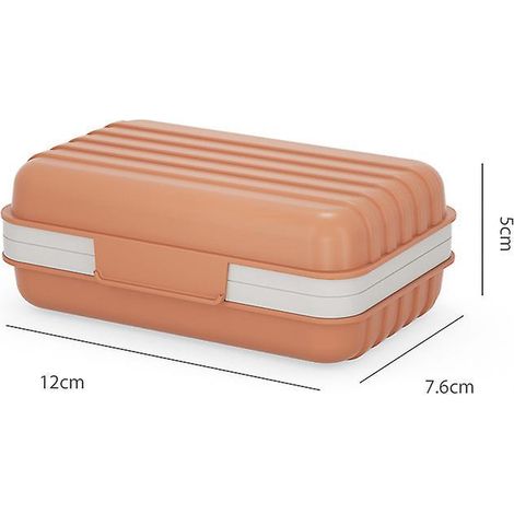 lot De 1 Porte-savons Portables Avec Couvercle, Couleurs Blanc Crme Et Saumon, Boite Savon Pour Voyage, Randonne, Camping (1/5)