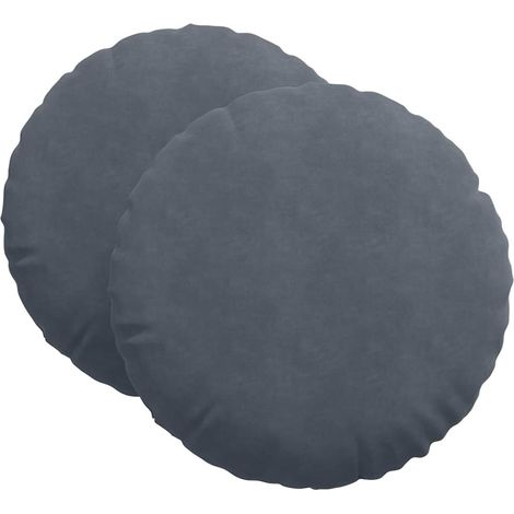 Maison Exclusive - Sitzkissen 2 pcs Dunkelgrau Ø60 x 21 cm Samt