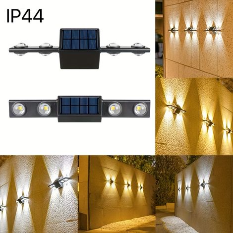 Lot de 2 appliques solaires d'extérieur – Appliques murales LED étanches, adaptées aux patios, jardins et vérandas (1/5)