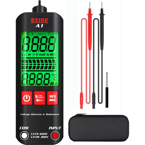 Digitales Multimeter mit 2000 Counts, True RMS-Anzeige, LCD-Display und Reißverschlusstasche