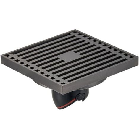 Drain de sol carré pour salle de bain et douche, 10x10 cm, piège à déchets, grille, filtre à déchets, drain de sol magnétique droit à usage unique (1/3)