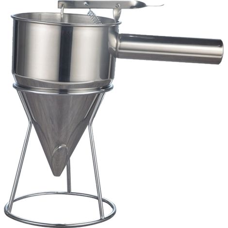 Stainless Steel Pancake Batter Dispenser Baking Cake Funnel Dispenser with Stable Rack for Takoyaki Ball Waffles (1/5)
