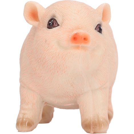 Adorable statuette de cochon en résine, figurine d'animal, sculpture d'extérieur, ornement de pelouse en résine, mini rose (1/5)