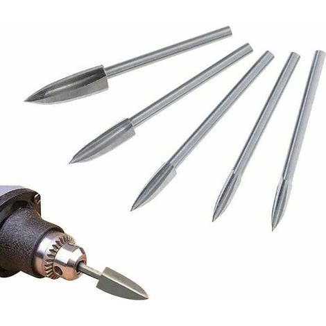 5 Pièces Fraise Outils De Sculpture Gravure Fraises Rotatives pour sculpture sur Bois Carbure de Tungstène Coupe (1/5)