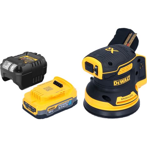 DeWalt DCW 210 E1 Ponceuse excentrique sans fil 18 V 125 mm Brushless + 1x batterie Powerstack 1,7 Ah + chargeur