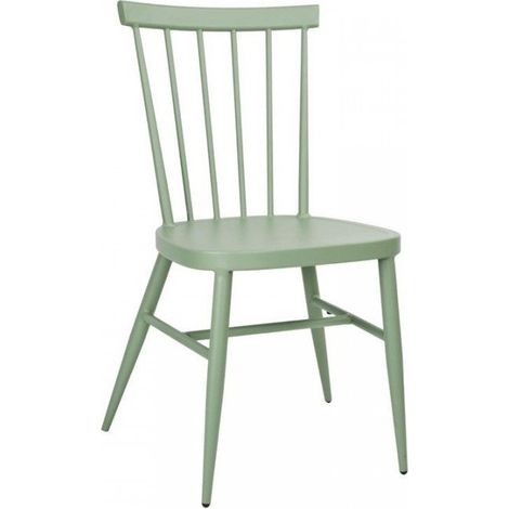 Lot de 4 chaises en aluminium (H)880 x (L)510 mm, empilables, vertes (1/4)