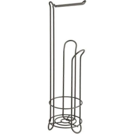 Porte-rouleau de papier toilette vertical en acier inoxydable sur pied (1/4)