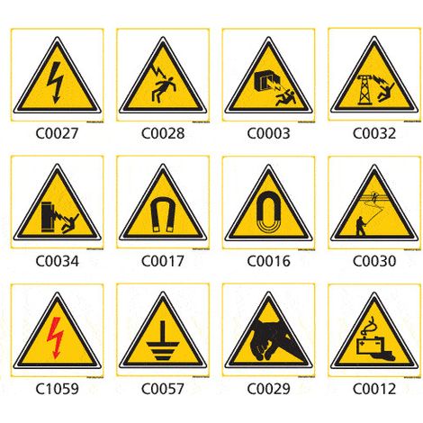 Panneau et Pictogramme de Signalisation danger électrique - C0057 - 125 x 125 mm