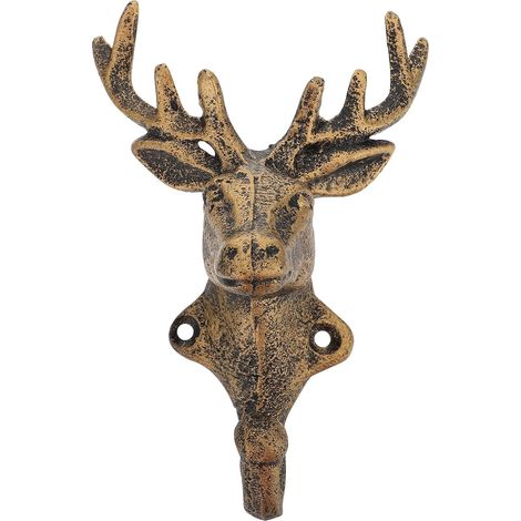 mural rétro en fer forgé en forme de tête de cerf au design