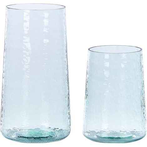 Conjunto de 2 jarrones de vidrio transparente motivo de cara accesorio decorativo moderno interior Kulche