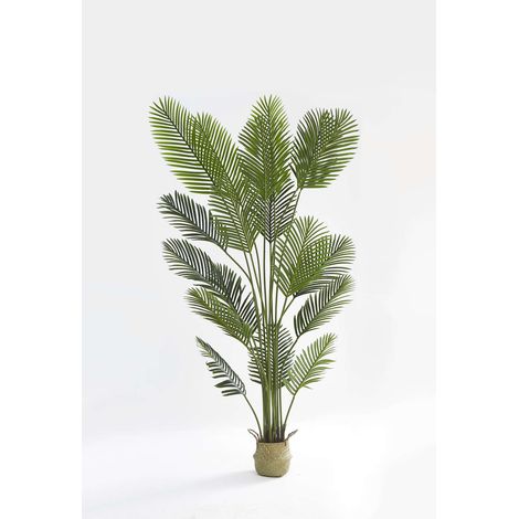 Palmier Artificiel 200 cm Panier Tressé Algues - Plante Décorative Tropicale (1/5)