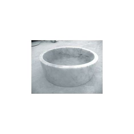 Vasque bol cylindrique à poser en pierre H15cm - Ø42cm - Ondyna UR2006 (1/3)