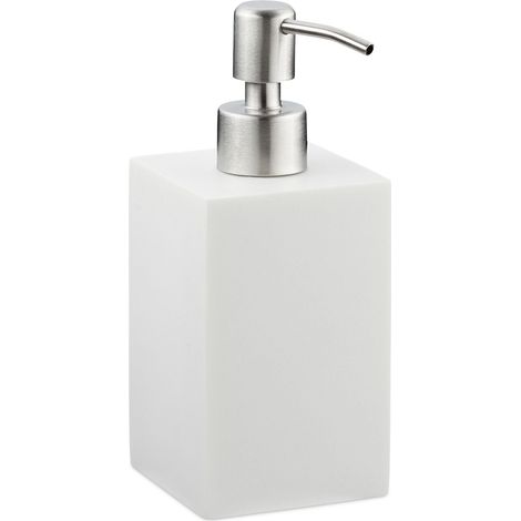 Dosatore di sapone quadrato di design per il bagno 17,5 x 7 x 8 cm in poliresina grigia 130009175