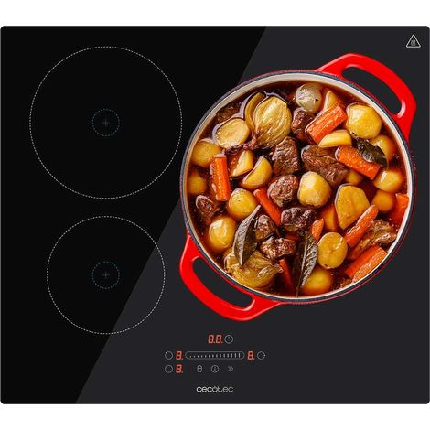 Cecotec Table de cuisson à induction de Induction 3 Ring Bolero Squad I 3001. Puissance maximale 7400W en 9 niveaux, indicateur de lumière, diamètre maximal 290mm, booster, détecteur de casseroles, mi (1/5)