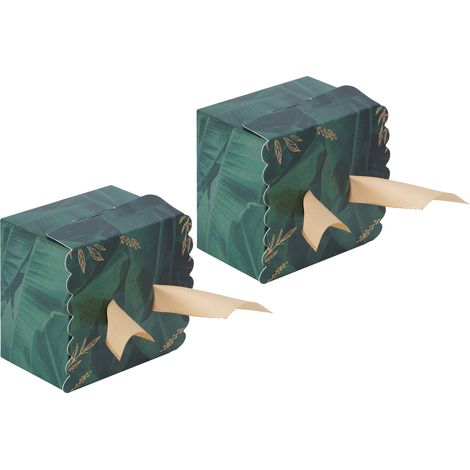 Boîte Cadeau Bonbons 25 Sets pour Fêtes, Mariages Européens et Anniversaires (Motif Aile Dorée Feuille Forêt) (1/5)
