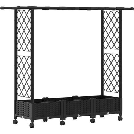 Maison Exclusive - Hochbeet mit Rankgitter und Dach Schwarz 164 x (1/5)