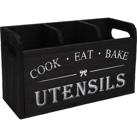 Porte-ustensiles de cuisine à 3 compartiments, support de rangement pour ustensiles de cuisine à poser sur le plan de travail, pour la maison et le restaurant (1/5)