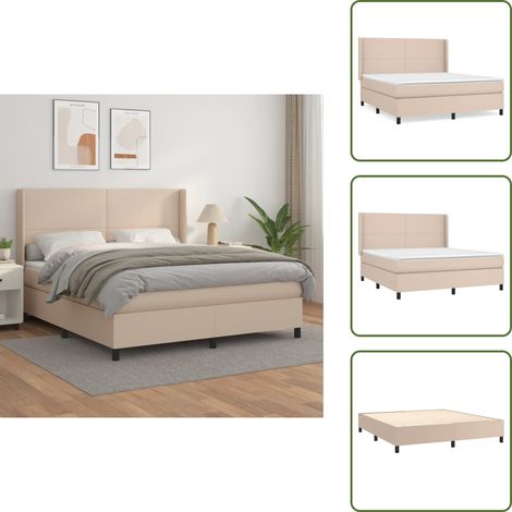The Living Store Boxspringbett Matratze Cappuccino-Braun 160x200 cm Kunstleder - Kunstleder Matratze (1/5)