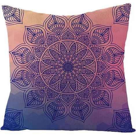 Taie D'oreiller - Coton Lin - Double Face - Pour Canapé Fauteuil Lit Voiture Intérieur Extérieur - 40x40 cm (1/5)