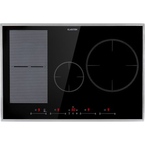 Klarstein Induction Hob, 7500W Electric Hob Induction Cooker, 4 Ring Electric Pan Hob, Built-In Table Top Cookers w/ 4 Hobs, Touch Control, Induction Heater Cooktops, Electric Hot Plates for Cooking