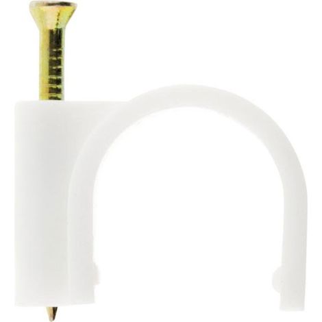 Lot de 20 crochets fixation Ø6mm - Blanc - Zenitech