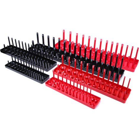 Support de rangement pour douilles 6 pièces, organiseur multifonction en plastique, porte-douilles métrique et pouce, plateau de stockage robuste. (1/5)