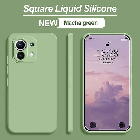 Coque en silicone liquide carrée pour Xiaomi Mi 11, Mi 11 Lite, Mi 11 Ultra, Mi 11T, étui de téléphone souple, protection antichoc, 1 pièce (1/5)