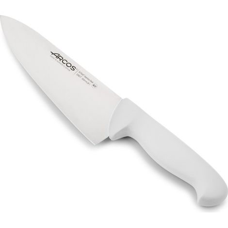 Coltello da cuoco Arcos 2900 - Prof 290724 in acciaio inox Nitrum e mango polipropilene ergonomico bianco e 20 lama cm.