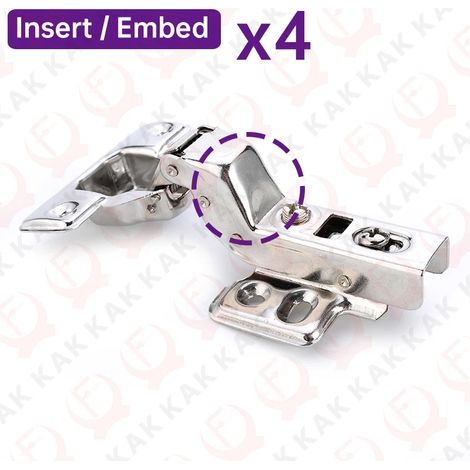 (Insérer Embed x 4 - Chine continentale) 8 charnières de porte hydrauliques en acier inoxydable à fermeture douce avec amortisseur pour meubles de cuisine (1/5)