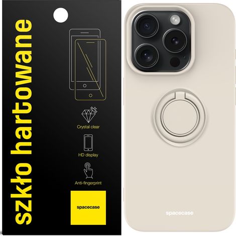 Silikon- und matte Fingerringhülle für iPhone 15 Pro + Glas (1/5)
