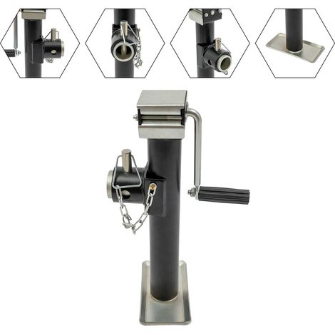 Ausdrehstütze Anhänger Ausdrehbar Ausdrehstütze Baggerstütze Stützfuss Wohnwagen Side Winder Trailer Lift + Support Jack Leg 1000Kg w/Hand Crank for Caravans (1/5)