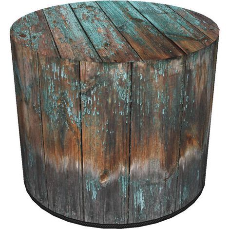 Dekorativer Pouf, Bertoni, Havana-Muster – runder Pouf für Wohnzimmer und Flur, 40 cm Durchmesser, elegant, mit Reißverschluss, waschbar (1/5)