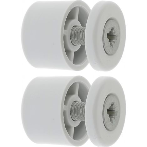 2x Butée d'arrêt de lame finale de volet roulant ronde 15mm Ø22mm en PVC avec rondelle et vis Store Fenêtre Enroulement Déroulement Coffre Menuiserie, gris clair (1/3)