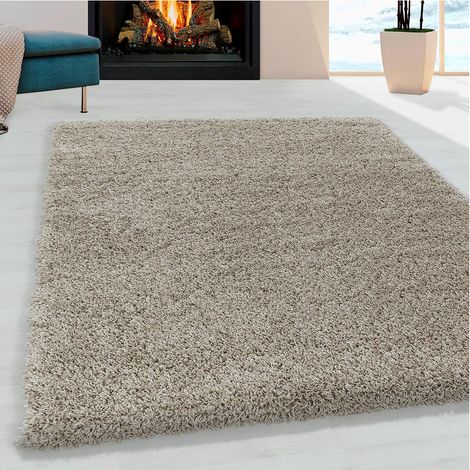 Tapis shaggy design uni rectangulaire Gadol Beige 160x230