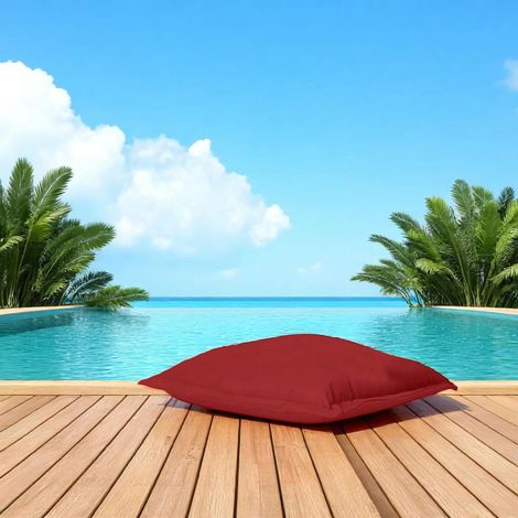 Pouf coussin de sol extérieur imperméable - rouge ARTA (1/3)