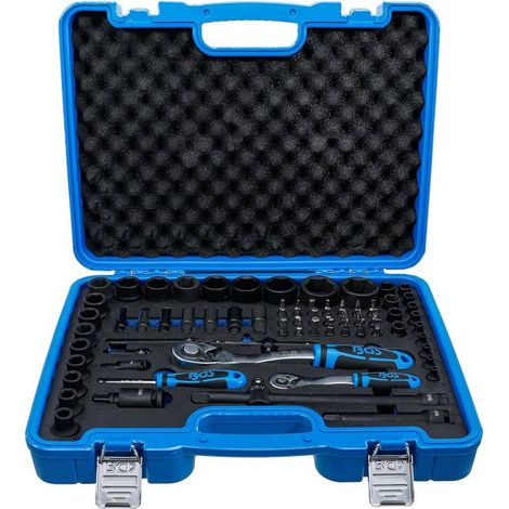 Coffret de Douilles à Choc 6,3 mm (1/4\) et 12,5 mm (1/2\) - 69 pcs - Acier Résistant - Usage Professionnel et Domesti - D-Work