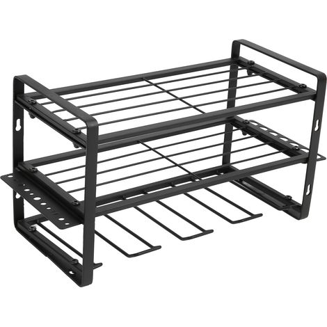 Organisateur de perceuses, support de perceuses noir, capacité de charge de 68 kg, support mural pour outils avec accessoires complets pour garage et atelier (1/5)