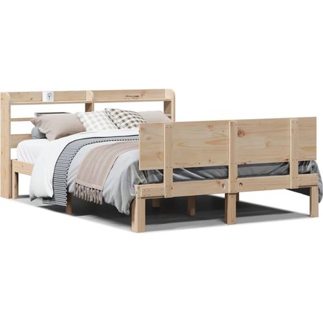 Maison Exclusive - Estructura de cama con cabecero madera de pino