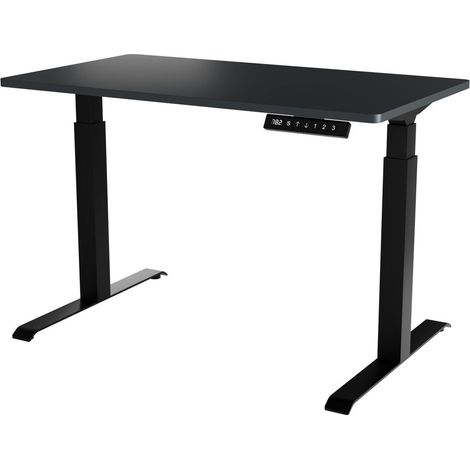 SCRIVANIA ELETTRICA REGOLABILE NOOM DESK MOTION 120 GAMBE NERE PIANO ANTRACITE MOON