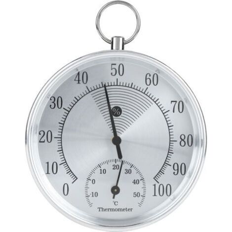 Thermomètre Hygromètre Précis pour Serre Intérieur Bureau Pharmacie Entrepôt 10CM Anneau de Suspension -