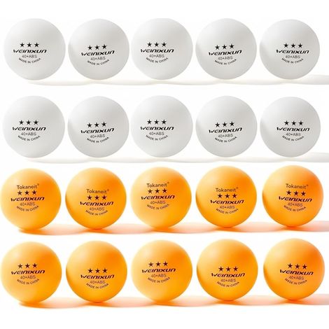 20pc Balle de Tennis de Table Poly 40+ de Qualité, Balles de Tennis de Table 3 Star, Couleurs Mélangées, Balle de Jeu, Balle d'entraînement, Caractéristiques de Jeu Idéales (1/5)