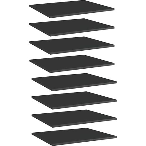 vidaXL Ripiani per Libreria 8pz Nero Lucido 60x50x1,5cm Multistrato