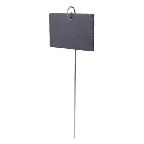 10 Pcs Étiquettes Plantes en Ardoise pour Plantes, Marqueurs de Plantes de Jardin,Étiquettes Naturelles avec Piquets en Métal et Stylos à Craie pour Cour, L'extérieur &Serre