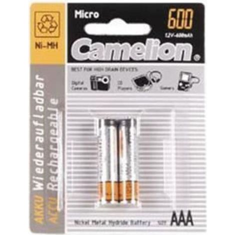 Batterie Rechargeable - NiMH - 1.2 V - 600 mAh - AAA - Pour Appareils Électroniques - 2 Pièces